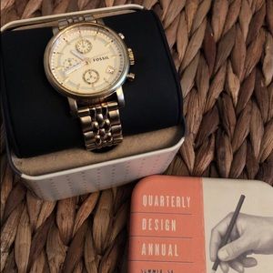 Unisex gold FOSSIL watch